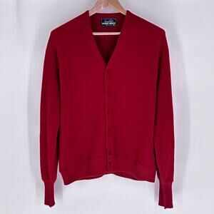 Vintage Arnold Palmer Cardigan Men’s Wool Alpaca Umbrella Button 60s Red USA‎ XL